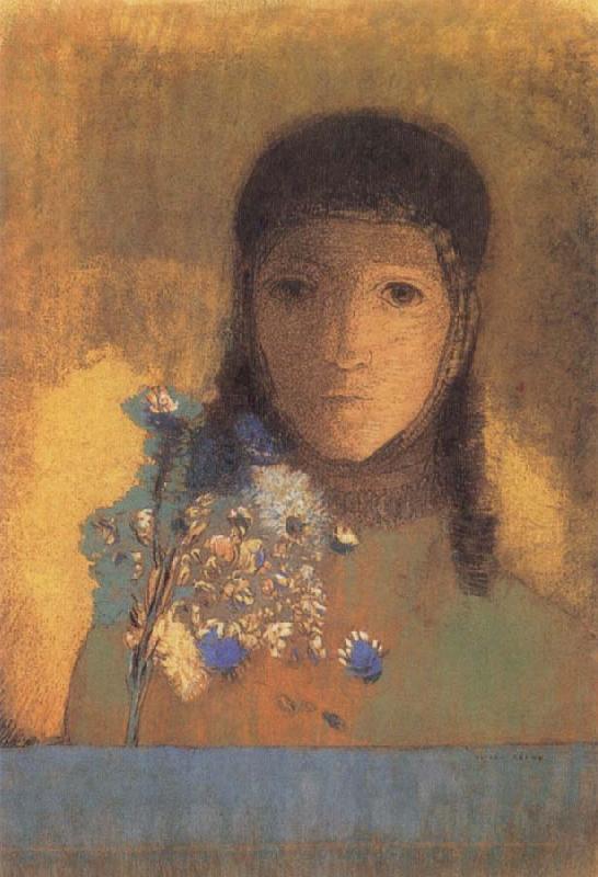 Odilon Redon Lady with Wildflowers Sweden oil painting art